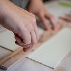Sally Bertram at work in her studio 2019
